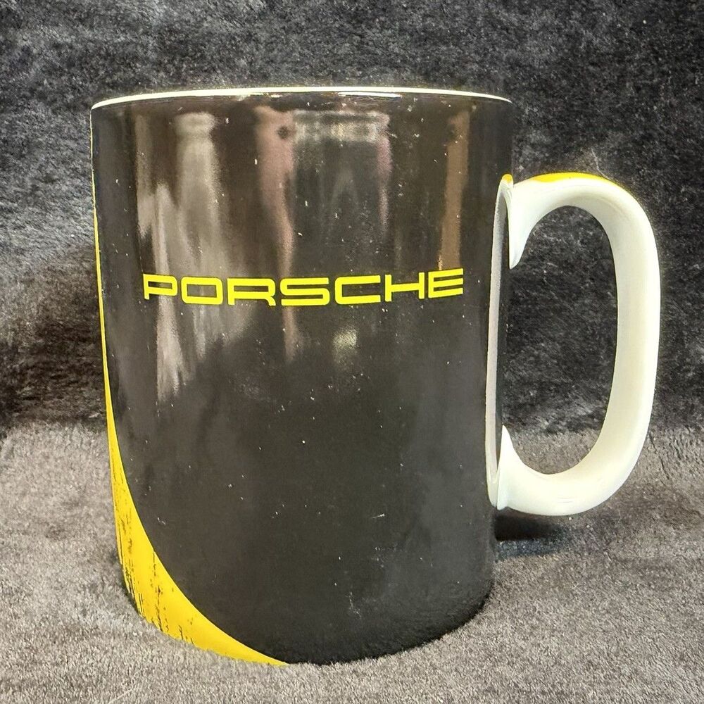 Porsche Black Matte Coffee Mug Germany 14oz Numbered 9800/10000 Limited Edition